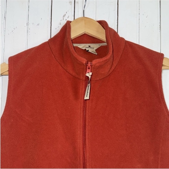 Woolrich Fleece Vest Burnt Orange Size L - Picture 4 of 6